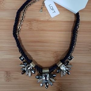 LOFT Gemstone Crystal Petal Rope Chain Necklace